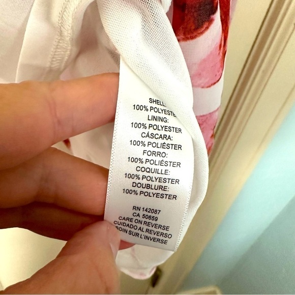 Simply Noelle Pops of Pink Loose Short Sleeve High Low Top - Picture 10 of 10